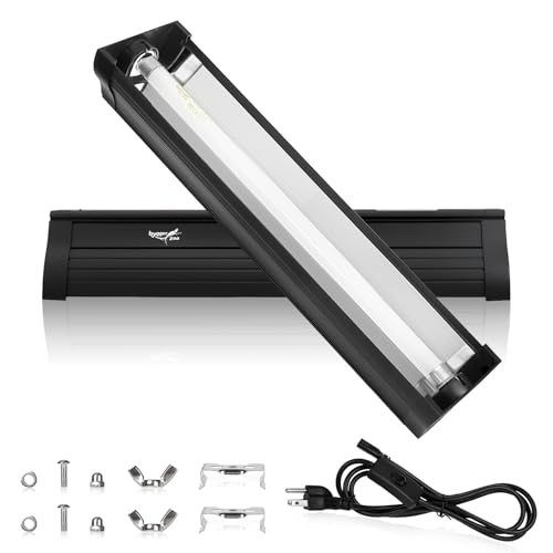 UVB Light for Reptiles Bearded Dragon T5 UVB Reptile Light Fixture HO UVB Bulb Lighting Combo Kit 10.0 8W UVA UVB Reptile Light Bulb Terrarium Lamp Tube Bar for Snake Gecko Turtle Lizard 12 Inch