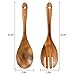 Salad Servers, Wood Salad Tongs, 10.2in Salad Spoon and Fork Set, Long Handle Salad Server Set for Mixing, Tossing and Cooking