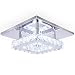 Dixun Modern Crystal Chandelier 7.9 Inches Led Ceiling Light Mini Square Flush Mount Ceiling Light for Bedrooms Dinning Rooms Hallway(Cool White,15W)