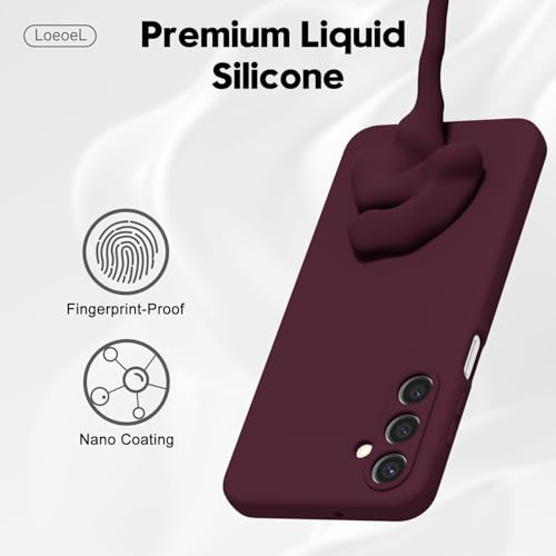 Image of DIZORO Microfiber Candy Case for Samsung M16 5g / F16 5g Smooth Touch Cushion Liquid Soft Silicone Gel Rubber Phone Cases Non-Slip Full Body Protective Shockproof Back Cover- Wine red