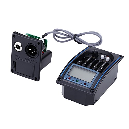 ammoon EQLC-5 5-Band EQ Equalizer System Acoustic Guitar Preamp Piezo Pickup LCD Screen Tuner - Thumbnail 4
