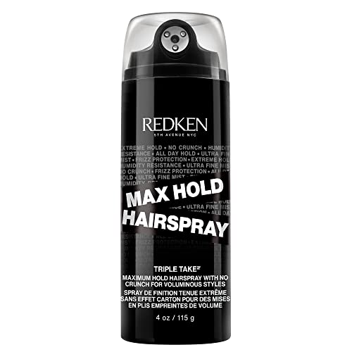 Redken Max Hold Hairspray 32 | Extreme Maximum High Hold Hairspray | For All Hair Types | Long-Lasting Lift & Body | All-Day Style Control | Dry Finish | 24h Humidity Resistance | 4 Oz