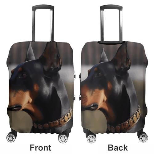 Doberman Luggage Cover Tsa Approved Suitcase Covers for Luggage Elastic Washable Suit Case Covers Anti-Scratch Travel Luggages Sleeve Suitcase Protector Fits 19-30 Inch Case(S)3