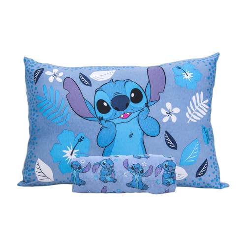 Jogo de Lençol 2 Peças Portallar Disney Stitch Blue Solteiro