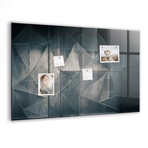 Tableau magnétique en verre 90x60cm abstraction du métal pour style contemporain
