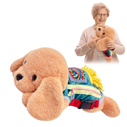 Fidget Blanket for Adult with Dementia Fidget Dog Blanket for Hand Busy Exercise Reduce Memory Loss Alzhemer's Therapy