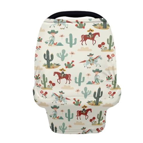 Belidome Cowboy Baby Stuff Western Breastfeeding Cover for Nursing Breathable Comfy Cactus Carseat Covers Baby