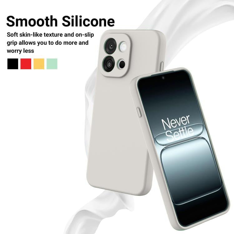 Image of DIZORO Compatible with Oneplus 13s 5G Back Cover with Upgraded Square Edges for Camera Protection Shockproof Flexible Matte Liquid Silicone Mobile Phone Case (New Stone)