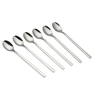 Morcte Cocktail-Rührlöffel, Edelstahl, langer Griff, 19,3 cm, Eisteelöffel, 12 Stück