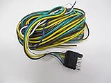 35' 5 Way Flat Plug Camper Boat Trailer Split Wishbone Wire Harness / 30' Ground