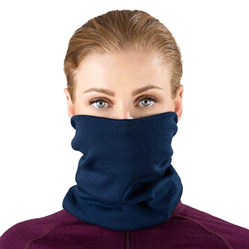 MERIWOOL 100% Merino Wool Ski Neck Gaiter Winter Neck Warmer for Women and Men