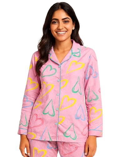 Image of Kuchipoo 100% Cotton Women's Night Suit Set - Soft & Breathable Printed Top and Pyjama Sleepwear