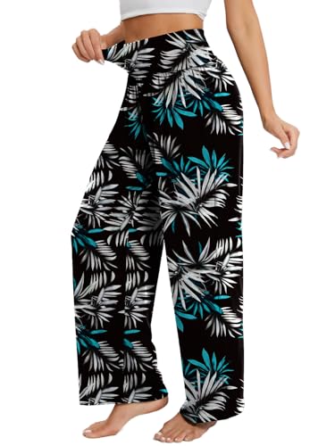 Image of Gracyoga Wide Leg Yoga Pants for Women Casual Loose Cozy Sweatpants High Waisted Lounge Pajama Flowy Pants With Pockets