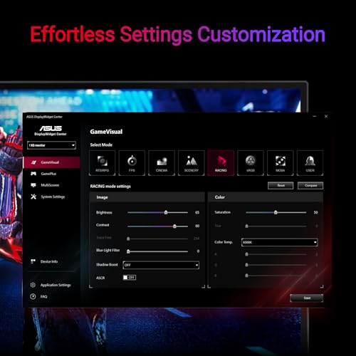 ASUS ROG Strix 27” 1440P USB-C HDR Gaming Monitor (XG27ACMS) – QHD (2560 x 1440), 320Hz, 0.3ms, Fast IPS, Extreme Low Motion Blur Sync, G-SYNC Compatible, DisplayWidget, Tripod Socket, 3 yr Warranty - Image 8