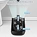 SetSail Toilet Brush and Holder, Self Closing Lid Toilet Bowl Brushes Holder and Extra Long Handle Ventilated Toilet Brush Set for Bathroom Cleaning, Nylon Bristles, Black