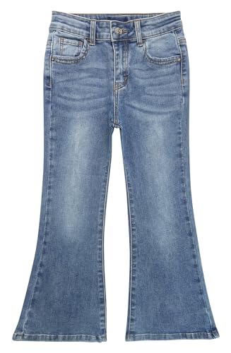 KIDSCOOL SPACE Girls Flared Denim Pants, 18M-14T Wide Age Ranges Elastic Waistband Inside Stretchy Slim Jeans
