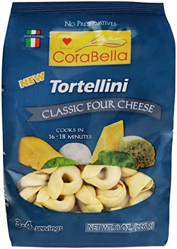 Corabella Four Cheese Tortellini Pasta, Classic,8 Ounce (Pack of 12)