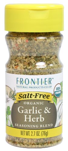 Frontier Salt Free Organic Seasoning, Garlic and Herb, 2.7 Ounce