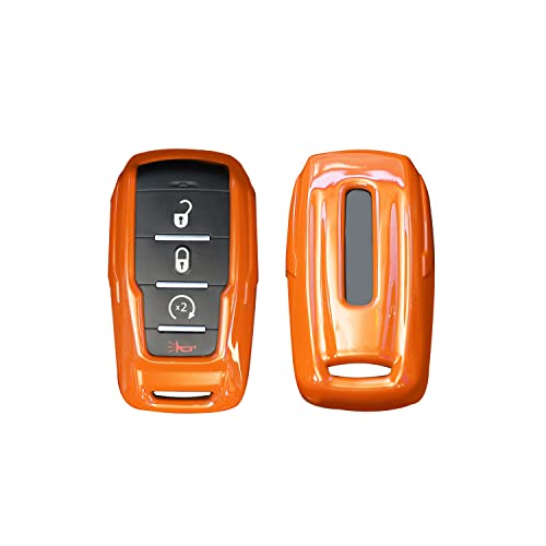 Image of Key Fob Case Cover Key Bag Holder Protection Shell Accessories for Dodge RAM 2018-2026,Orange