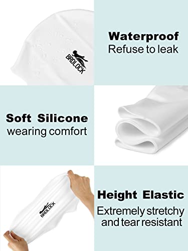 Brdlock Swim Cap Kids Extra Large Swim Cap For Braids And Dreadlocks Waterproof Silicone Swimming Caps For Girls Boys Children Youth Teen Large Swim Hat For Long Hair Thick Curly Hair Weavs Afro Hair #TOP2