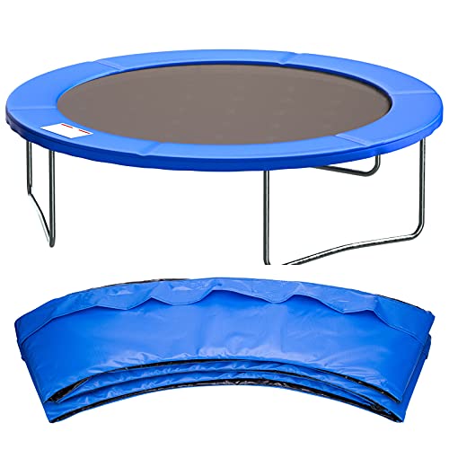 Cliselda Cubierta de Proteccion Borde Cama elástica y Trampolines, Resistente a los Rayos UV,Diámetro 305cm 8 Postes, Azul Cover
