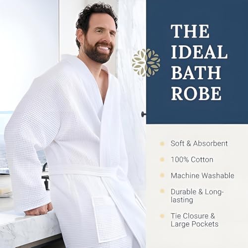 Image of Kaufman Waffle Robes | Personalized & Monogramed | Unisex 100% Cotton Soft Luxury Bathrobes for Men & Women, Spa & Hotel
