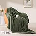 BEAUTEX Fleece Blanket Twin Size Super Soft Flannel Throw Blanket Lightweight Fuzzy Plush Blanket for Couch Sofa or Bed All Seasons (Olive Green, 60