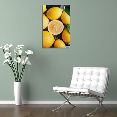 Art mural citrons jaunes de 60x90 cm à la finition artistique - 5