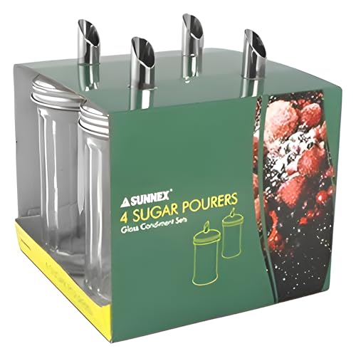 Zodiac CC033-4 Glass Sugar Pourers (Pack of 4)