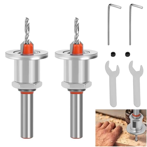 Broca Avellanadora Con Tope De Profundidad Ajustable, Broca Avellanadora Avellanadora de Aleación, 2 piezas, avellanador de 8 mm con tope de profundidad, con avellanador, para carpintería