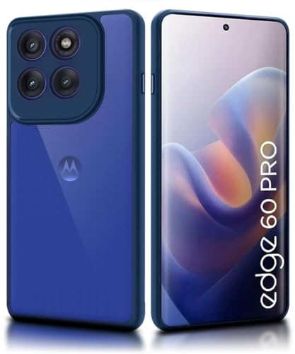 Image of WOW IMAGINE Shockproof Hybrid Back Cover for Motorola Moto Edge 60 Pro | Hard Slim fit Back Case | PC & TPU | Clear Transparent Case - Blue