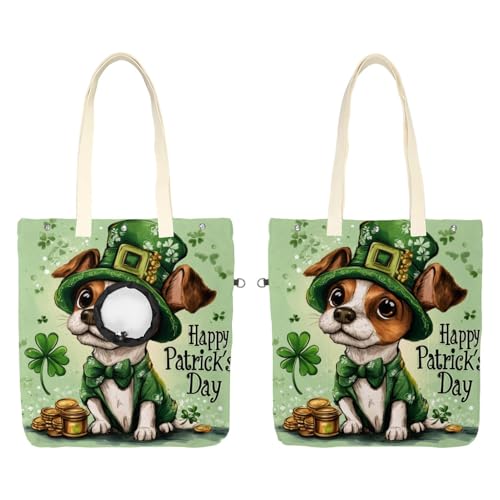 Pet Canvas Shoulder Bag Soft-Sided,Dog Purse Carrier for Small Dogs and Cats, Portable Pet Handbag with Adjustable Hole, Pet Washable Travel Tote Bag,Green St. Parikh's Dog 16.7''x15.8''