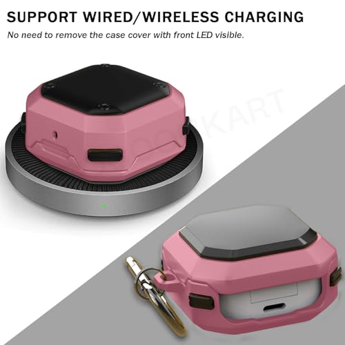 Image of Full Body Rugged Shockproof Case Cover Compatible for Samsung Galaxy Buds Core (2025) -Pink