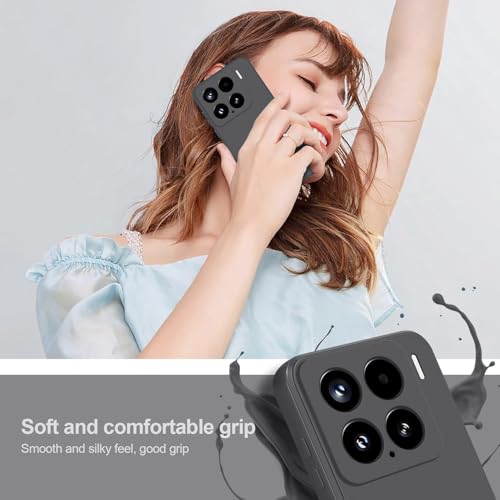 Image of DIZORO Compatible with Mi Xiaomi 15 5G Back Cover case with Upgraded Square Edges for Camera Protection Shockproof Flexible Matte Liquid Silicone Mobile Phone Case - Space Grey