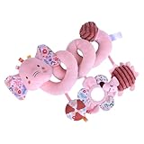 Genérico Car Seat Toy – Crystal Short Velvet, Corduroy, Polyester Fabric with PP Cotton Filling | Stroller Toy | Crib Wrap Toy2 Soft Plush Hanging Activity For and, Sensory Development, Strolle