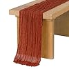 Lings Moment 10Ft Terracotta Cheesecloth Table Runner Burnt Orange Gauze Semi Sheer Tablecloth for Wedding Party Bridal Shower Boho Table Decor Rust Thanksgiving Day Fall