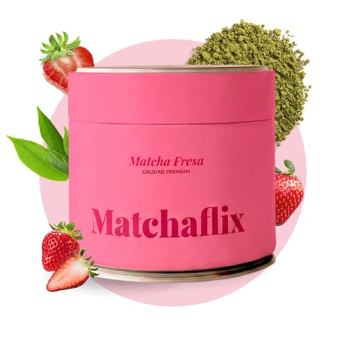 Imagen de Matchaflix Té Matcha Premium Fresa Energía y sabor sin ansiedad 100g