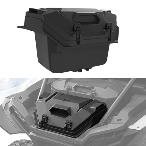 MoGerTor Rear Cargo Box 55 QT for Polaris RZR XP/XP 4 1000 2024, Black Polypropylene Water Resistant Forward Cargo Storage Bin, Replace OEM #2884525