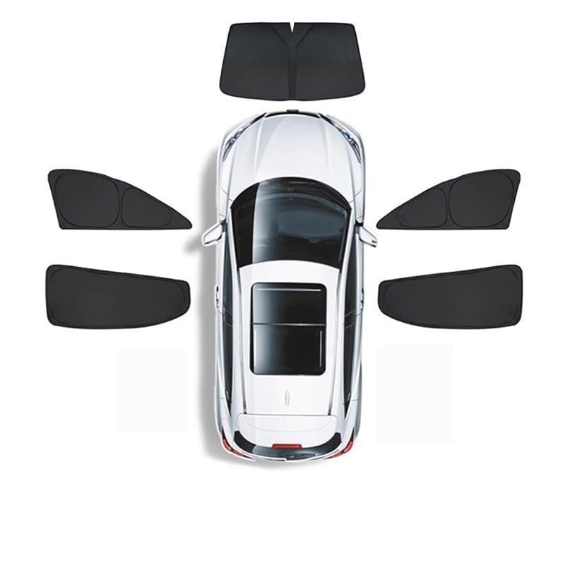 Tendine Parasole Personalizzate Per Finestrini Laterali E Parabrezza Per Tesla Model Y 2017-2023, Opache Per La Protezione A Privacy Tendine(5pcs)