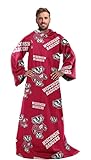 Northwest NCAA Wisconsin Toss Silk Touch Comfy Throw with Sleeves 48' x 71'