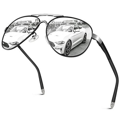 Image of CGID Polarized Sunglasses Men Womens Pilot Style Mirrored Shades UV400 GA61