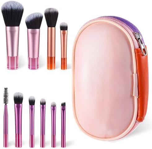 Conjunto de 10 pincéis de maquiagem para viagem, mini pincéis de ...
