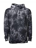 Independent Trading Co. - Midweight Tie-Dyed Hooded Sweatshirt - PRM4500TD - L - Tie Dye Black