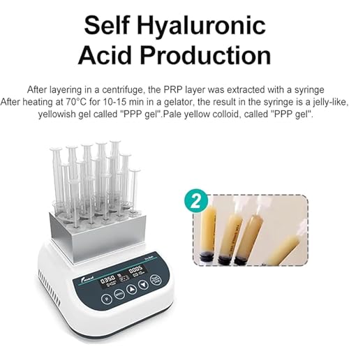 Gel Heater Machine, PRP Trockenbadblock 2,5-15ml Spritzen, Digital Lab Inubator w Temp Control 9 Programme Kühlung, Präzise Plasma Gel Maker für Klinik