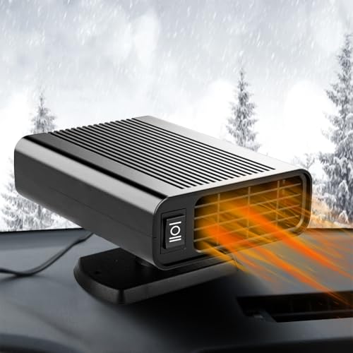 Car Heater 12V - Portable Auto Heater that Plugs Into Cigarette Lighter,2 in 1 Heating & Cooling Fan with 360° Rotary Base for Trucks, SUV, Cars