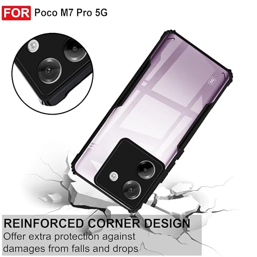Image of Zapcase Back Case Cover for Poco M7 Pro 5G | Compatible for Poco M7 Pro 5G Back Case Cover | Clear Case with Camera Protection | (TPU + PC | Matte Black)