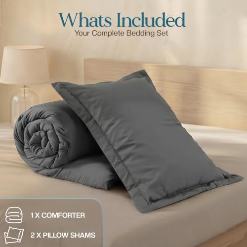 Image of Utopia Bedding 2 Pc Twin Comforter Set, All Season Bedding, Grey