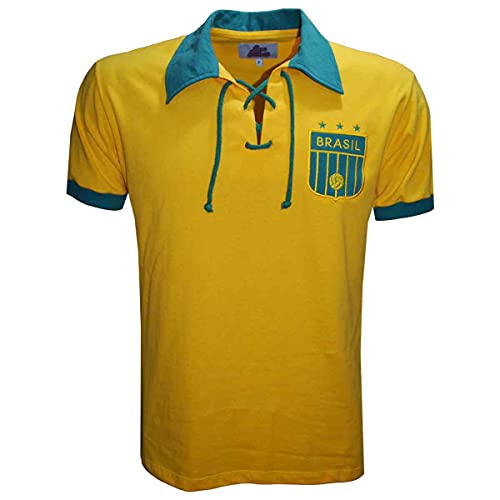 Camisa Brasil Liga Retrô Corda Amarela G 1 Camisa Brasil Liga Retrô Corda Amarela G
