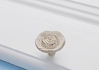 Vista 7 de 4 Pcs Euro Rose Cabinet Knobs with Backplate, 102mm Vintage Zinc Alloy Flower Drawer Pull Handles for Dresser Vanity Nightstand Cupboard