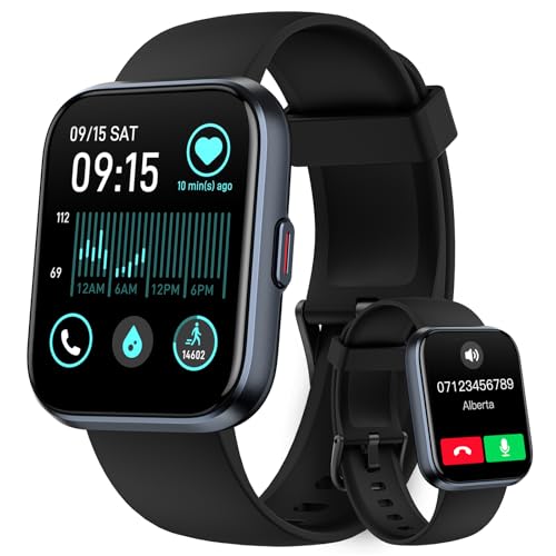 Woneligo Smartwatch Damen Herren mit Telefonfunktion, 1.8' Schrittzähler...